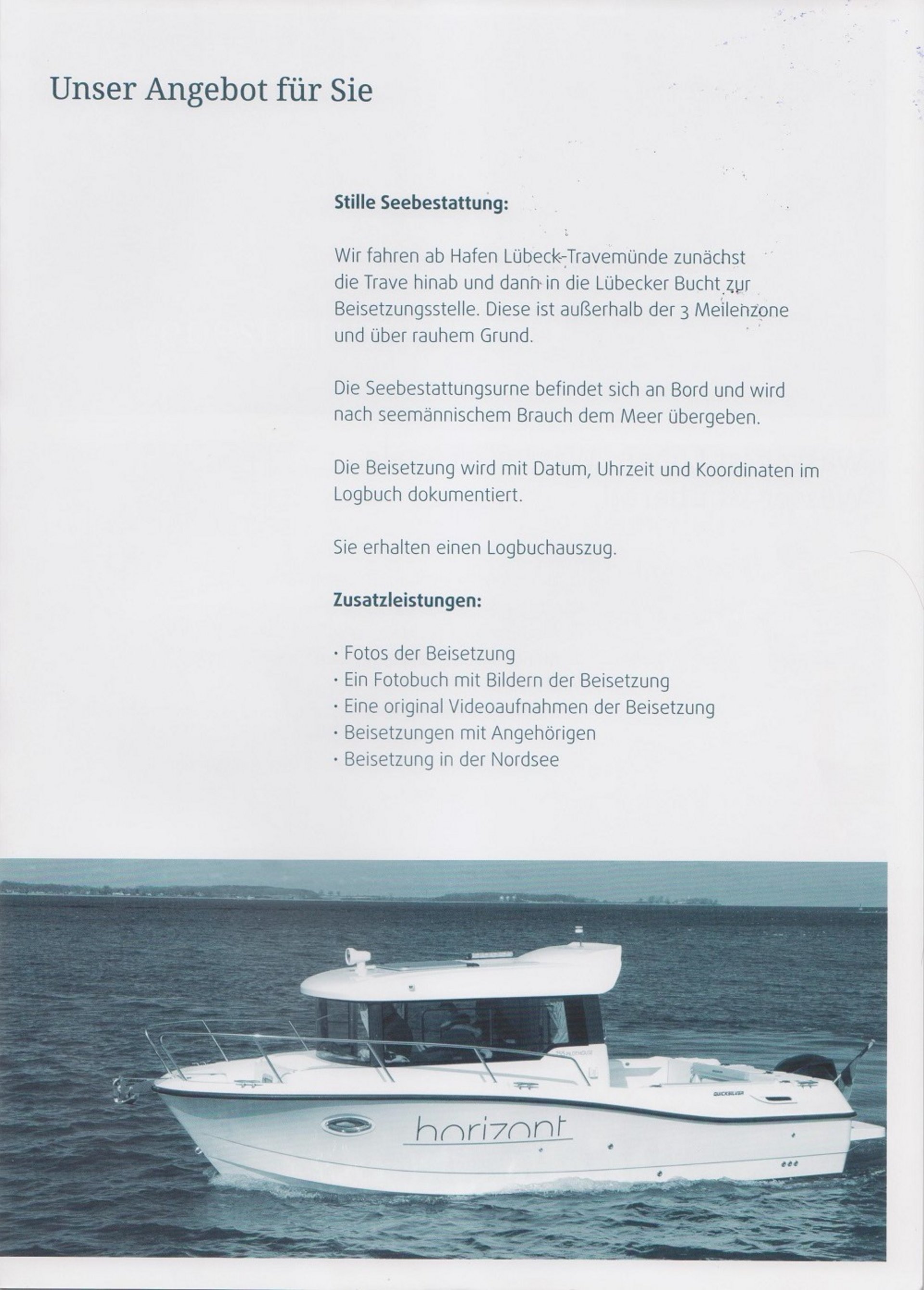Stille Seebestattung